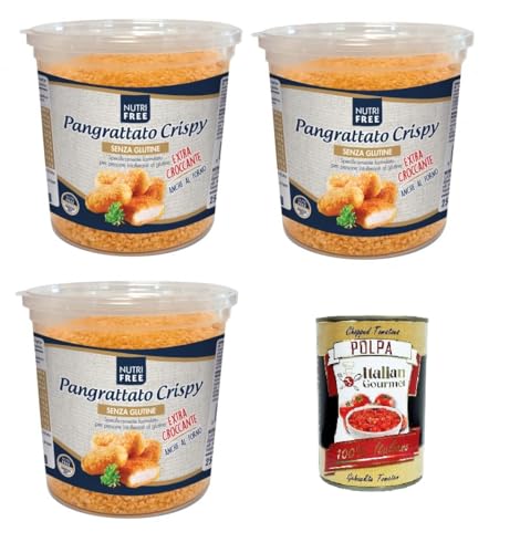 NutriFREE Pangrattato Crispy Knusprige Semmelbrösel 3x250gr + Italian Gourmet polpa 400g NutriFREE Pangrattato Crispy Knusprige Semmelbrösel 3x250gr + Italian Gourmet polpa 400g von Italian Gourmet E.R.