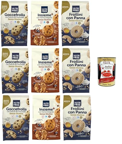 Nutrifree Kekse Testpaket Insieme+, Goccefrolle, Frollini con Panna Insieme+, Goccefrolle, Shortbread mit Sahne 6x250gr 3x300gr + Italian Gourmet polpa 400g Nutrifree Kekse Testpaket Insieme+, Goccefrolle, Frollini con Panna Insieme+, Goccefrolle, Shortbread mit Sahne 6x250gr 3x300gr + Italian Gourmet polpa 400g von Italian Gourmet E.R.