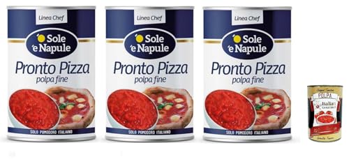 O' Sole e Napule Polpa pronto pizza O' Sole e Napule Polpa Fertigpizza 3x 4050 gr+ Italian Gourmet polpa 400g O' Sole e Napule Polpa pronto pizza O' Sole e Napule Polpa Fertigpizza 3x 4050 gr+ Italian Gourmet polpa 400g von Italian Gourmet E.R.