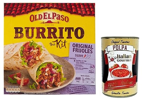Old El Paso Burrito The Kit Original Frijoles,Mexikanische Spezialitäten,510-g-Packung + Italian Gourmet Polpa di Pomodoro 400g Dose Old El Paso Burrito The Kit Original Frijoles,Mexikanische Spezialitäten,510-g-Packung + Italian Gourmet Polpa di Pomodoro 400g Dose von Italian Gourmet E.R.