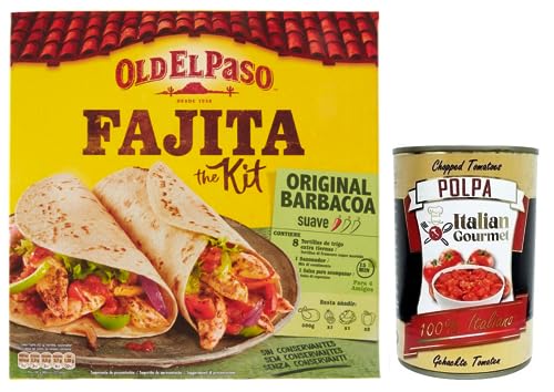 Old El Paso Fajita The Kit Original Barbacoa,Mexikanische Spezialitäten,500-g-Packung + Italian Gourmet Polpa di Pomodoro 400g Dose Old El Paso Fajita The Kit Original Barbacoa,Mexikanische Spezialitäten,500-g-Packung + Italian Gourmet Polpa di Pomodoro 400g Dose von Italian Gourmet E.R.