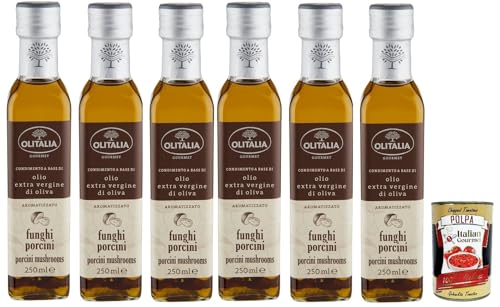 Olitalia Olio Condimento a Base di olio extra vergine di oliva all'aroma di funghi porcini, Extra Natives Olivenöl Porcini -Steinpilz geschmack 6x 250ml + Italian Gourmet polpa 400g Olitalia Olio Condimento a Base di olio extra vergine di oliva all'aroma di funghi porcini, Extra Natives Olivenöl Porcini -Steinpilz geschmack 6x 250ml + Italian Gourmet polpa 400g von Italian Gourmet E.R.