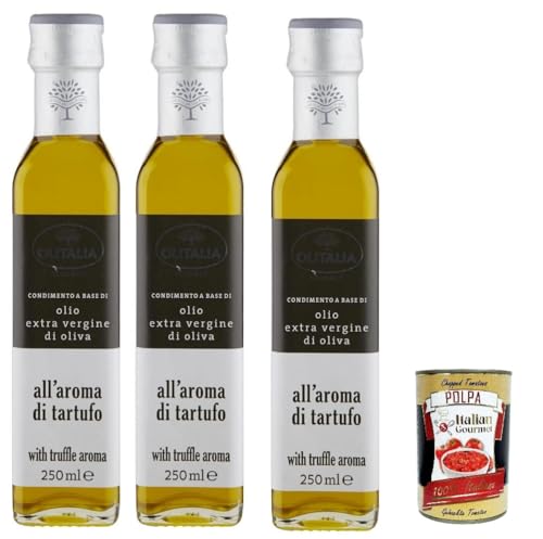 Olitalia Olio Condimento a Base di olio extra vergine di oliva all'aroma di tartufo, Extra Natives Olivenöl Trüffelgeschmack 3x 250ml + Italian Gourmet polpa 400g Olitalia Olio Condimento a Base di olio extra vergine di oliva all'aroma di tartufo, Extra Natives Olivenöl Trüffelgeschmack 3x 250ml + Italian Gourmet polpa 400g von Italian Gourmet E.R.