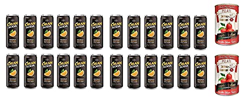 Oransoda 24 Dosen x 330 ml - Campari Group Aperitivo Orange Soda + Italian Gourmet 100% italienische geschälte Tomaten dosen 2x 400g von Italian Gourmet E.R.