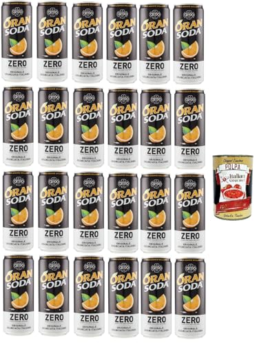 Oransoda Zero Erfrischungsgetränk Orangenlemonade, Ohne Zuckerzusatz, orange italian soft drink sugar free, 24x 33cl + Italian Gourmet polpa 400g Oransoda Zero Erfrischungsgetränk Orangenlemonade, Ohne Zuckerzusatz, orange italian soft drink sugar free, 24x 33cl + Italian Gourmet polpa 400g von Italian Gourmet E.R.