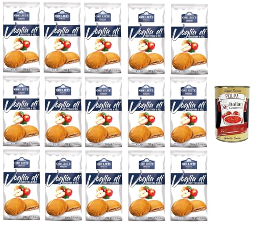 Ore Liete Perugia- Voglia Di Biscotti di frolla ripieni di Confettura alle MeleLust auf Mürbeteigkekse gefüllt mit Apfelmarmelade 15x200gr+ Italian Gourmet polpa 400g Ore Liete Perugia- Voglia Di Biscotti di frolla ripieni di Confettura alle MeleLust auf Mürbeteigkekse gefüllt mit Apfelmarmelade 15x200gr+ Italian Gourmet polpa 400g von Italian Gourmet E.R.