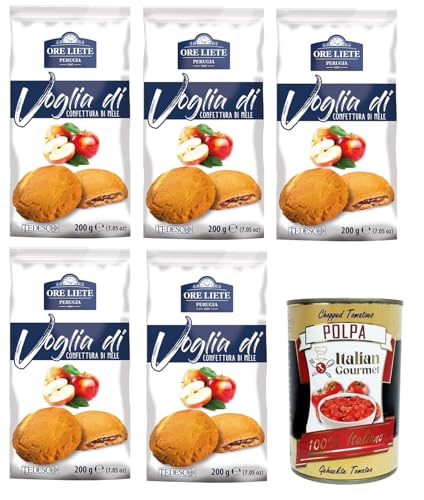 Ore Liete Perugia- Voglia Di Biscotti di frolla ripieni di Confettura alle MeleLust auf Mürbeteigkekse gefüllt mit Apfelmarmelade 5x200gr+ Italian Gourmet polpa 400g Ore Liete Perugia- Voglia Di Biscotti di frolla ripieni di Confettura alle MeleLust auf Mürbeteigkekse gefüllt mit Apfelmarmelade 5x200gr+ Italian Gourmet polpa 400g von Italian Gourmet E.R.