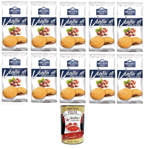 Ore Liete Perugia- Voglia Di Biscotti di frolla ripieni di Crema alla Nocciola Lust auf Mürbeteigkekse gefüllt mit Haselnusscreme 10x200gr+ Italian Gourmet polpa 400g Ore Liete Perugia- Voglia Di Biscotti di frolla ripieni di Crema alla Nocciola Lust auf Mürbeteigkekse gefüllt mit Haselnusscreme 10x200gr+ Italian Gourmet polpa 400g von Italian Gourmet E.R.