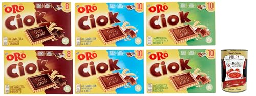 Oro Ciok Biscotto Testpaket, Latte, fondente, nocciola Kekse Mit Schokoladentafel, einfacher und köstlicher Snack, natürliche Faserquelle, 6x 200 g + Italian Gourmet polpa 400g Oro Ciok Biscotto Testpaket, Latte, fondente, nocciola Kekse Mit Schokoladentafel, einfacher und köstlicher Snack, natürliche Faserquelle, 6x 200 g + Italian Gourmet polpa 400g von Italian Gourmet E.R.