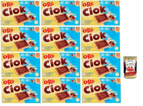 Oro Ciok Biscotto al latte, Keks mit Milchschokoladentafel, einfacher und köstlicher Snack, natürliche Faserquelle, 12x 200 g + Italian Gourmet polpa 400g Oro Ciok Biscotto al latte, Keks mit Milchschokoladentafel, einfacher und köstlicher Snack, natürliche Faserquelle, 12x 200 g + Italian Gourmet polpa 400g von Italian Gourmet E.R.