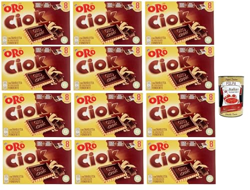 Oro Ciok Biscotto fondente, Kekse Mit dunkler Schokoladentafel, einfacher und köstlicher Snack, natürliche Faserquelle, 12x 200 g + Italian Gourmet polpa 400g Oro Ciok Biscotto fondente, Kekse Mit dunkler Schokoladentafel, einfacher und köstlicher Snack, natürliche Faserquelle, 12x 200 g + Italian Gourmet polpa 400g von Italian Gourmet E.R.