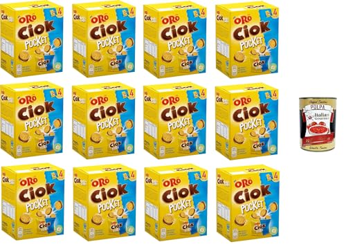 Oro Ciok Pocket, Mini-Kekse gefüllt mit leckerer Milchschokoladencreme, einfacher und leckerer Snack, ohne Farb- und Konservierungsstoffe, 12x 160g+ Italian Gourmet polpa 400gr Oro Ciok Pocket, Mini-Kekse gefüllt mit leckerer Milchschokoladencreme, einfacher und leckerer Snack, ohne Farb- und Konservierungsstoffe, 12x 160g+ Italian Gourmet polpa 400gr von Italian Gourmet E.R.