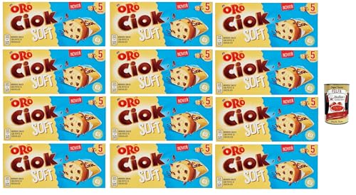 Oro Ciok Soft, Weicher Snack mit knusprigen Schokoladenstückchen, einfacher und köstlicher Kuchen, natürliche Ballaststoffquelle, 12x 150 + italian Gourmet polpa 400g Oro Ciok Soft, Weicher Snack mit knusprigen Schokoladenstückchen, einfacher und köstlicher Kuchen, natürliche Ballaststoffquelle, 12x 150 + italian Gourmet polpa 400g von Italian Gourmet E.R.