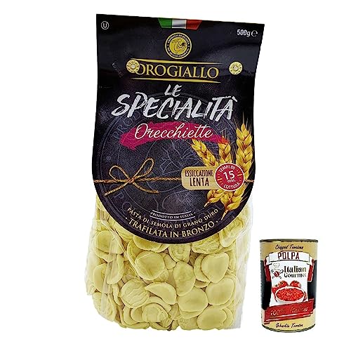 Oro Giallo Orecchiette Pasta,Italienische Nudeln aus Hartweizengrieß 500g + Kostenlose Italian Gourmet Polpa di Pomodoro 400g Dose Oro Giallo Orecchiette Pasta,Italienische Nudeln aus Hartweizengrieß 500g + Kostenlose Italian Gourmet Polpa di Pomodoro 400g Dose von Italian Gourmet E.R.