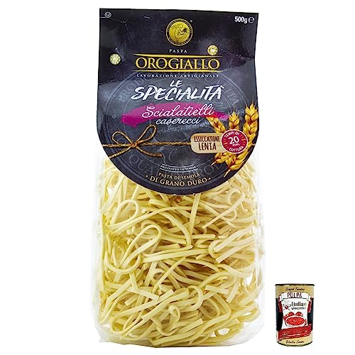 Oro Giallo Scialatielli Pasta,Italienische Nudeln aus Hartweizengrieß 500g + Italian Gourmet Polpa di Pomodoro 400g Dose von Italian Gourmet E.R.