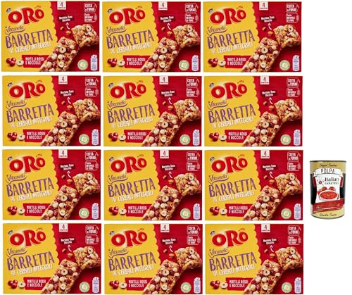 Oro Saiwa, Barretta ai Cereali Integrali e ai Mirtilli Rossi e Nocciole, Riegel snack mit Ganzes Getreide und Blaubeer und Haselnüsse 12x 160 g + Italian Gourmet polpa 400g Oro Saiwa, Barretta ai Cereali Integrali e ai Mirtilli Rossi e Nocciole, Riegel snack mit Ganzes Getreide und Blaubeer und Haselnüsse 12x 160 g + Italian Gourmet polpa 400g von Italian Gourmet E.R.