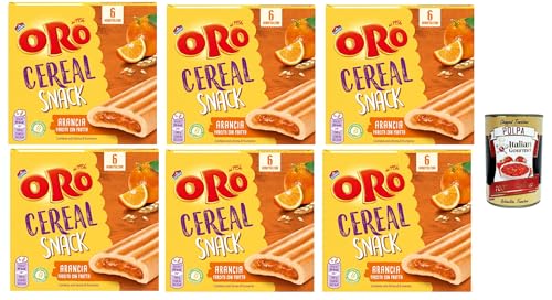 Oro Saiwa, Cereal Snack Arancia, Weiche Müsli -Kekse mit Orangenfüllung, Faserquelle und Magnesium, 6x 162G + Italian Gourmet polpa 400g Oro Saiwa, Cereal Snack Arancia, Weiche Müsli -Kekse mit Orangenfüllung, Faserquelle und Magnesium, 6x 162G + Italian Gourmet polpa 400g von Italian Gourmet E.R.