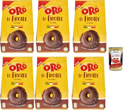 Oro Saiwa, Le Frolle Cacao, Italienische Mürbeteigkekse mit Kakao, biscuits 100 % Italienischer Weizen, 6x 300g + Italian Gourmet polpa 400g Oro Saiwa, Le Frolle Cacao, Italienische Mürbeteigkekse mit Kakao, biscuits 100 % Italienischer Weizen, 6x 300g + Italian Gourmet polpa 400g von Italian Gourmet E.R.