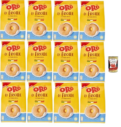 Oro Saiwa, Le Frolle con Panna Fresca- Italienische Mürbeteigkekse mit Sahnegeschmack,biscuits 100 % italienische Milch, 12x 350g + Italian Gourmet polpa 400g Oro Saiwa, Le Frolle con Panna Fresca- Italienische Mürbeteigkekse mit Sahnegeschmack,biscuits 100 % italienische Milch, 12x 350g + Italian Gourmet polpa 400g von Italian Gourmet E.R.