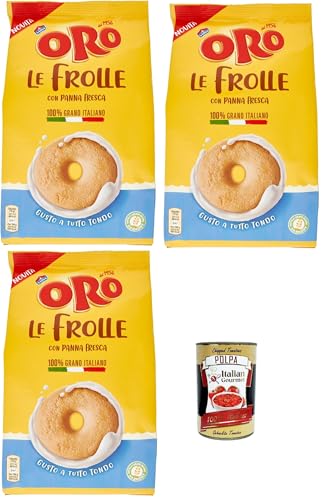 Oro Saiwa, Le Frolle con Panna Fresca- Italienische Mürbeteigkekse mit Sahnegeschmack,biscuits 100 % italienische Milch, 3x 350g + Italian Gourmet polpa 400g Oro Saiwa, Le Frolle con Panna Fresca- Italienische Mürbeteigkekse mit Sahnegeschmack,biscuits 100 % italienische Milch, 3x 350g + Italian Gourmet polpa 400g von Italian Gourmet E.R.