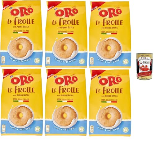 Oro Saiwa, Le Frolle con Panna Fresca- Italienische Mürbeteigkekse mit Sahnegeschmack,biscuits 100 % italienische Milch, 6x 350g + Italian Gourmet polpa 400g Oro Saiwa, Le Frolle con Panna Fresca- Italienische Mürbeteigkekse mit Sahnegeschmack,biscuits 100 % italienische Milch, 6x 350g + Italian Gourmet polpa 400g von Italian Gourmet E.R.