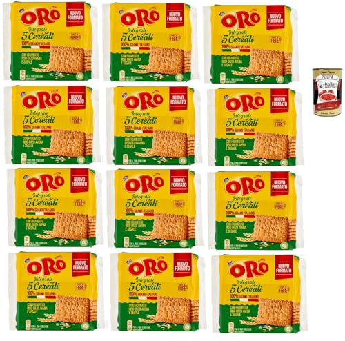 Oro Saiwa 5 Cereali, Vollkreidekekse mit Weizen, Reis, Gerste, Hafer und Roggen, Magnesiumquelle und voller Ballaststoffe, 100% italienischer Weizen, 12x 420 g + Italian Gourmet polpa 400g Oro Saiwa 5 Cereali, Vollkreidekekse mit Weizen, Reis, Gerste, Hafer und Roggen, Magnesiumquelle und voller Ballaststoffe, 100% italienischer Weizen, 12x 420 g + Italian Gourmet polpa 400g von Italian Gourmet E.R.