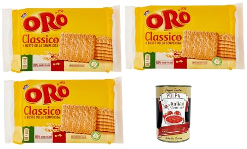Oro Saiwa Biscotti Classici, Italienische klassische Kekse zum Frühstück, 100% italienischer Weizen, 3x 250 g + italian Gourmet polpa 400g Oro Saiwa Biscotti Classici, Italienische klassische Kekse zum Frühstück, 100% italienischer Weizen, 3x 250 g + italian Gourmet polpa 400g von Italian Gourmet E.R.