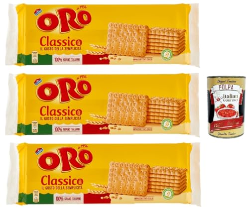Oro Saiwa Biscotti Classici, Italienische klassische Kekse zum Frühstück, 100% italienischer Weizen, 3x 500 g + italian Gourmet polpa 400g Oro Saiwa Biscotti Classici, Italienische klassische Kekse zum Frühstück, 100% italienischer Weizen, 3x 500 g + italian Gourmet polpa 400g von Italian Gourmet E.R.