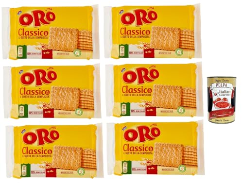 Oro Saiwa Biscotti Classici, Italienische klassische Kekse zum Frühstück, 100% italienischer Weizen, 6x 250 g + italian Gourmet polpa 400g Oro Saiwa Biscotti Classici, Italienische klassische Kekse zum Frühstück, 100% italienischer Weizen, 6x 250 g + italian Gourmet polpa 400g von Italian Gourmet E.R.