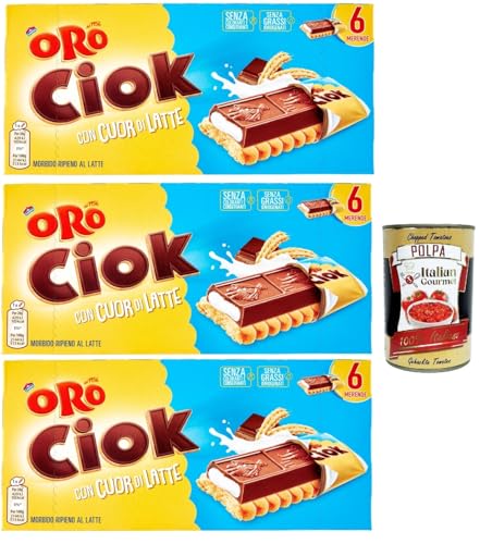 Oro Saiwa Ciok con Cuor di Latte, Keks riegel mit Schokoladentafel und weicher Milchfüllung 3x 120 g + Italian Gourmet polpa 400g Oro Saiwa Ciok con Cuor di Latte, Keks riegel mit Schokoladentafel und weicher Milchfüllung 3x 120 g + Italian Gourmet polpa 400g von Italian Gourmet E.R.