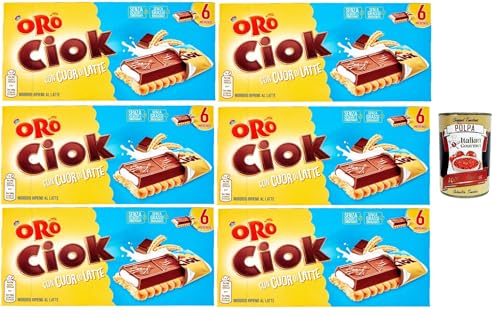 Oro Saiwa Ciok con Cuor di Latte, Keks riegel mit Schokoladentafel und weicher Milchfüllung 6x 120 g + Italian Gourmet polpa 400g Oro Saiwa Ciok con Cuor di Latte, Keks riegel mit Schokoladentafel und weicher Milchfüllung 6x 120 g + Italian Gourmet polpa 400g von Italian Gourmet E.R.