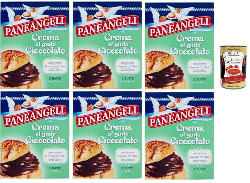 PANEANGELI Crema al gusto Cioccolato, Mischung Pulver Schokoladen geschmacks creme fur , Ideal zum Füllen von Kuchen, Torten, Krapfen, Puffs und Gebäck. 6x 172g + Italian Gourmet polpa 400g PANEANGELI Crema al gusto Cioccolato, Mischung Pulver Schokoladen geschmacks creme fur , Ideal zum Füllen von Kuchen, Torten, Krapfen, Puffs und Gebäck. 6x 172g + Italian Gourmet polpa 400g von Italian Gourmet E.R.