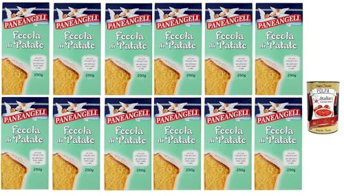PANEANGELI Fecola di Patate, Kartoffelstärke für zarte Süßigkeiten Verdickungsmittel für Cremes und Saucen, 12x 250 g + Italian Gourmet polpa 400g PANEANGELI Fecola di Patate, Kartoffelstärke für zarte Süßigkeiten Verdickungsmittel für Cremes und Saucen, 12x 250 g + Italian Gourmet polpa 400g von Italian Gourmet E.R.