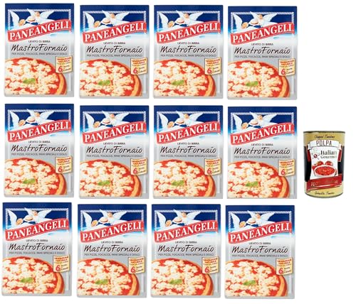 PANEANGELI Lievito di Birra Mastro Fornaio per Pizze, Focacce, Pani Speciali e Dolci, Brauhefe Hefe für süß und herzhaft, dehydrierte Hefe 100% Italienisches, 12x 42g + Italian Gourmet polpa 400g PANEANGELI Lievito di Birra Mastro Fornaio per Pizze, Focacce, Pani Speciali e Dolci, Brauhefe Hefe für süß und herzhaft, dehydrierte Hefe 100% Italienisches, 12x 42g + Italian Gourmet polpa 400g von Italian Gourmet E.R.