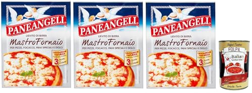PANEANGELI Lievito di Birra Mastro Fornaio per Pizze, Focacce, Pani Speciali e Dolci, Brauhefe Hefe für süß und herzhaft, dehydrierte Hefe 100% Italienisches, 3x 21g + Italian Gourmet polpa 400g PANEANGELI Lievito di Birra Mastro Fornaio per Pizze, Focacce, Pani Speciali e Dolci, Brauhefe Hefe für süß und herzhaft, dehydrierte Hefe 100% Italienisches, 3x 21g + Italian Gourmet polpa 400g von Italian Gourmet E.R.