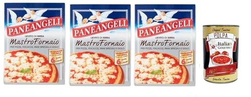 PANEANGELI Lievito di Birra Mastro Fornaio per Pizze, Focacce, Pani Speciali e Dolci, Brauhefe Hefe für süß und herzhaft, dehydrierte Hefe 100% Italienisches, 3x 42g + Italian Gourmet polpa 400g PANEANGELI Lievito di Birra Mastro Fornaio per Pizze, Focacce, Pani Speciali e Dolci, Brauhefe Hefe für süß und herzhaft, dehydrierte Hefe 100% Italienisches, 3x 42g + Italian Gourmet polpa 400g von Italian Gourmet E.R.