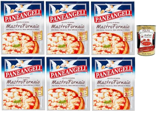 PANEANGELI Lievito di Birra Mastro Fornaio per Pizze, Focacce, Pani Speciali e Dolci, Brauhefe Hefe für süß und herzhaft, dehydrierte Hefe 100% Italienisches, 6x 21g + Italian Gourmet polpa 400g PANEANGELI Lievito di Birra Mastro Fornaio per Pizze, Focacce, Pani Speciali e Dolci, Brauhefe Hefe für süß und herzhaft, dehydrierte Hefe 100% Italienisches, 6x 21g + Italian Gourmet polpa 400g von Italian Gourmet E.R.