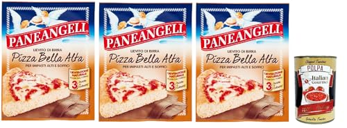 PANEANGELI Lievito di Birra Pizza Bella Alta, Bierhefe hefe Mischung, Ideal zur Herstellung von hohen Pizzen und Focaccia und hoher Weichheit 3x 27g + Italian Gourmet polpa 400g PANEANGELI Lievito di Birra Pizza Bella Alta, Bierhefe hefe Mischung, Ideal zur Herstellung von hohen Pizzen und Focaccia und hoher Weichheit 3x 27g + Italian Gourmet polpa 400g von Italian Gourmet E.R.