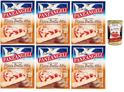 PANEANGELI Lievito di Birra Pizza Bella Alta, Bierhefe hefe Mischung, Ideal zur Herstellung von hohen Pizzen und Focaccia und hoher Weichheit 6x 27g + Italian Gourmet polpa 400g PANEANGELI Lievito di Birra Pizza Bella Alta, Bierhefe hefe Mischung, Ideal zur Herstellung von hohen Pizzen und Focaccia und hoher Weichheit 6x 27g + Italian Gourmet polpa 400g von Italian Gourmet E.R.