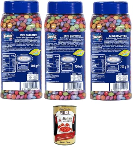 PROFESSIONAL SMARTIES Mini-Konfetti gefüllt mit Schokolade, 3x700-g-Glas+ Italian Gourmet polpa 400g PROFESSIONAL SMARTIES Mini-Konfetti gefüllt mit Schokolade, 3x700-g-Glas+ Italian Gourmet polpa 400g von Italian Gourmet E.R.