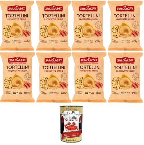 Pagani Pasta all' Uovo Tortellini con Prosciutto Crudo, Eiernudeln mit Parma ham, Pasta mit Ei 8x1kg + Italian Gourmet polpa 400g Pagani Pasta all' Uovo Tortellini con Prosciutto Crudo, Eiernudeln mit Parma ham, Pasta mit Ei 8x1kg + Italian Gourmet polpa 400g von Italian Gourmet E.R.