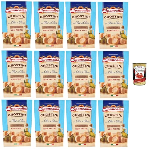 Panealba Crostini Mediterraneo con Olio di Oliva Croutons mit Olivenöl Gesalzener Snack Nicht Gebraten Nicht Frittiertes 12x 100g + Italian Gourmet polpa 400g Panealba Crostini Mediterraneo con Olio di Oliva Croutons mit Olivenöl Gesalzener Snack Nicht Gebraten Nicht Frittiertes 12x 100g + Italian Gourmet polpa 400g von Italian Gourmet E.R.