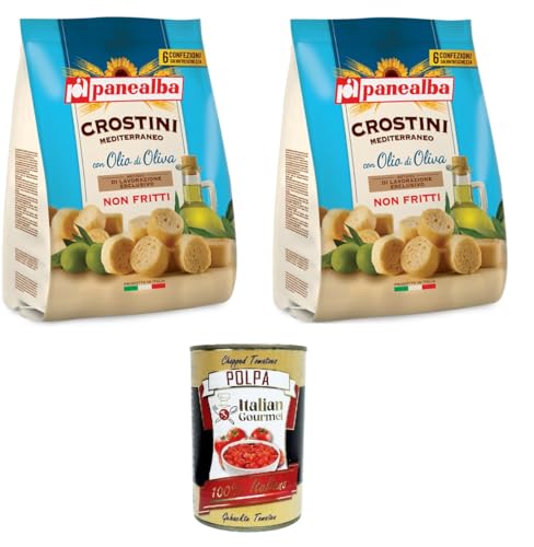 Panealba- Crostini Multipack Gusto Mediterraneo Mediterraner Geschmack 2x168gr + Italian Gourmet polpa 400g Panealba- Crostini Multipack Gusto Mediterraneo Mediterraner Geschmack 2x168gr + Italian Gourmet polpa 400g von Italian Gourmet E.R.