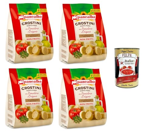 Panealba Crostini Multipack Gusto Pizza Mit Tomate und Oregano 4x168gr + Italian Gourmet polpa 400g Panealba Crostini Multipack Gusto Pizza Mit Tomate und Oregano 4x168gr + Italian Gourmet polpa 400g von Italian Gourmet E.R.