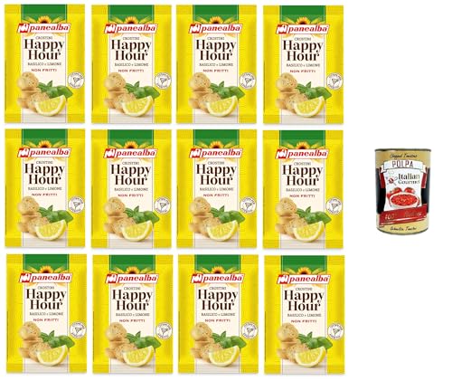 Panealba Happy Hour Crostini Con Basilico e Limone Crostini mit Basilikum und Zitrone 12x50gr + Italian Gourmet polpa 400g Panealba Happy Hour Crostini Con Basilico e Limone Crostini mit Basilikum und Zitrone 12x50gr + Italian Gourmet polpa 400g von Italian Gourmet E.R.
