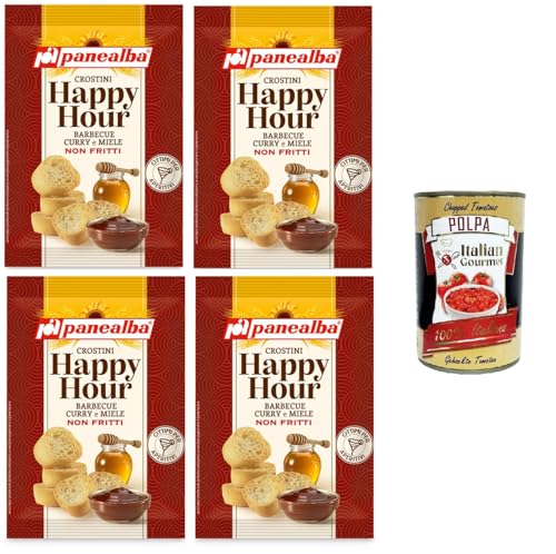 Panealba Happy Hour Crostini Crostini al Barbecue, Curry e Miele Crostini mit Barbecue, Curry und Honig-Crostini 4x50gr + Italian Gourmet polpa 400g Panealba Happy Hour Crostini Crostini al Barbecue, Curry e Miele Crostini mit Barbecue, Curry und Honig-Crostini 4x50gr + Italian Gourmet polpa 400g von Italian Gourmet E.R.
