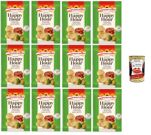 Panealba Happy Hour Crostini al Pomodoro e Olive Verdi Crostini mit Tomaten und grünen Oliven 12x50gr + Italian Gourmet polpa 400g Panealba Happy Hour Crostini al Pomodoro e Olive Verdi Crostini mit Tomaten und grünen Oliven 12x50gr + Italian Gourmet polpa 400g von Italian Gourmet E.R.