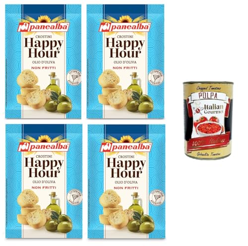 Panealba Happy Hour Crostini all'Olio D'Oliva Crostini mit Olivenöl 4x50gr + Italian Gourmet polpa 400g Panealba Happy Hour Crostini all'Olio D'Oliva Crostini mit Olivenöl 4x50gr + Italian Gourmet polpa 400g von Italian Gourmet E.R.