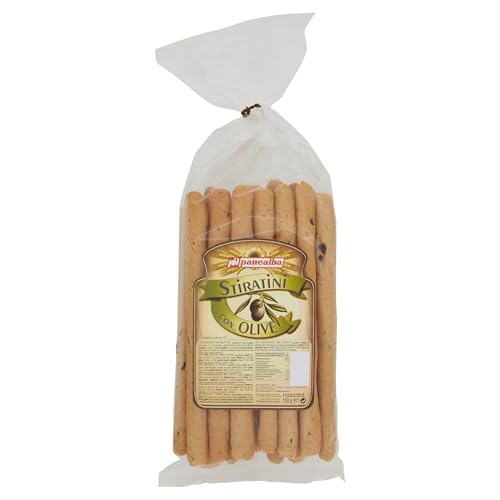 Panealba Stiratini Olive Nere Salziger Snack mit Schwarze Oliven 150g Packung Panealba Stiratini Olive Nere Salziger Snack mit Schwarze Oliven 150g Packung von Italian Gourmet E.R.