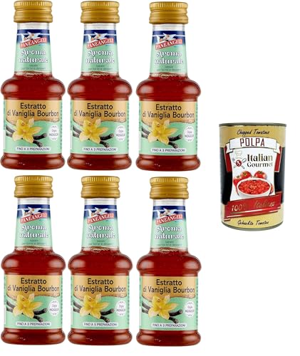 Paneangeli 100 % natürlicher Bourbon-Vanille-Extrakt, natürliches Lebensmittelaroma, ideal für Kuchen und Desserts, alkoholfrei, frei von Konservierungsstoffen, 6x35 ml+ Italian Gourmet polpa 400g Paneangeli 100 % natürlicher Bourbon-Vanille-Extrakt, natürliches Lebensmittelaroma, ideal für Kuchen und Desserts, alkoholfrei, frei von Konservierungsstoffen, 6x35 ml+ Italian Gourmet polpa 400g von Italian Gourmet E.R.